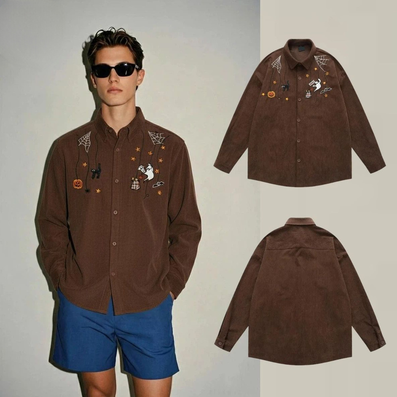 B&J Florist Supply Nyc - [B&C]High street corduroy long-sleeve shirt men,