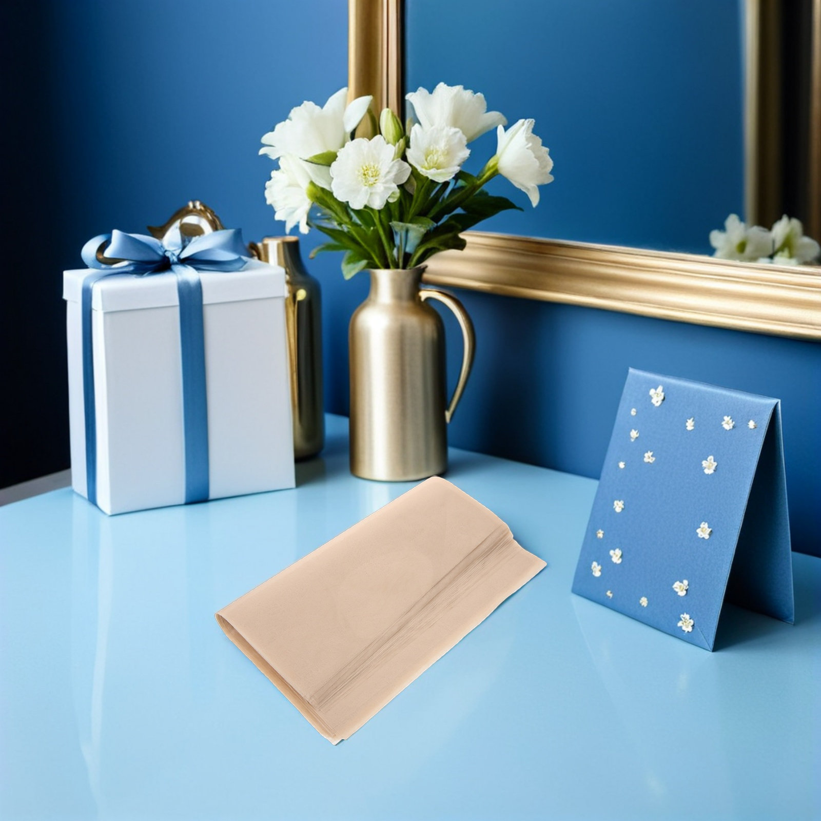 Florist Flower Supply - 100Pcs Waterproof Bouquet Packaging Paper Beige