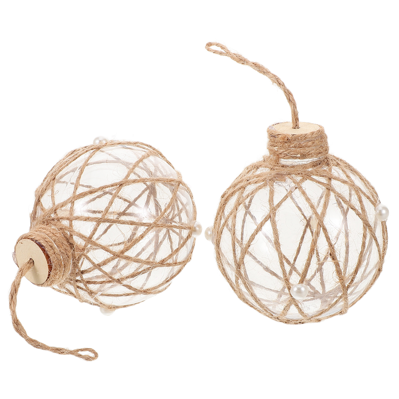 Twine Jute Natural - 2Pcs Clear Shatterproof Plastic Ornament Balls