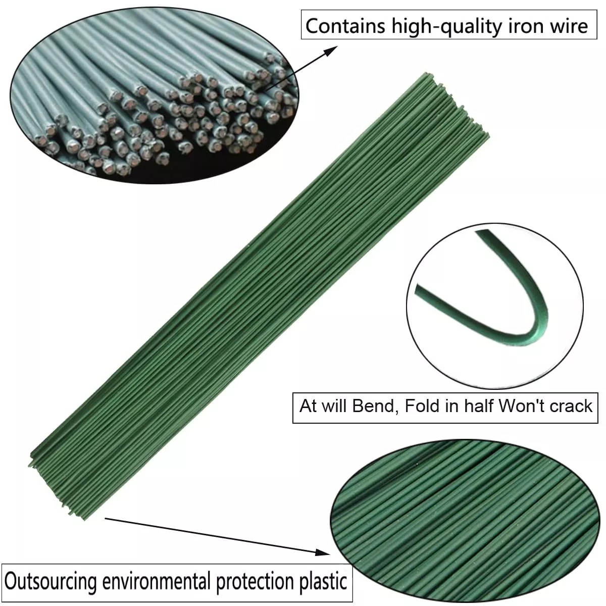 50pcs Green Floral Wire Stems  - огляд і ціна Wire Stem Florist
