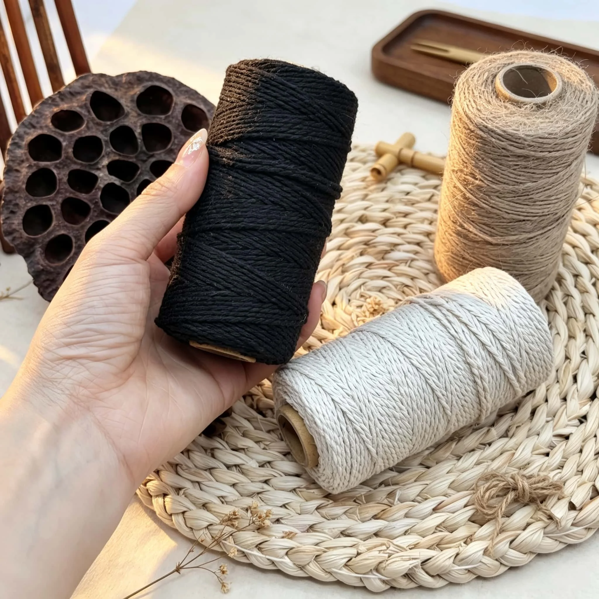 3 Rolls Cotton Jute Twine 300M - огляд і ціна Twine Jute Natural