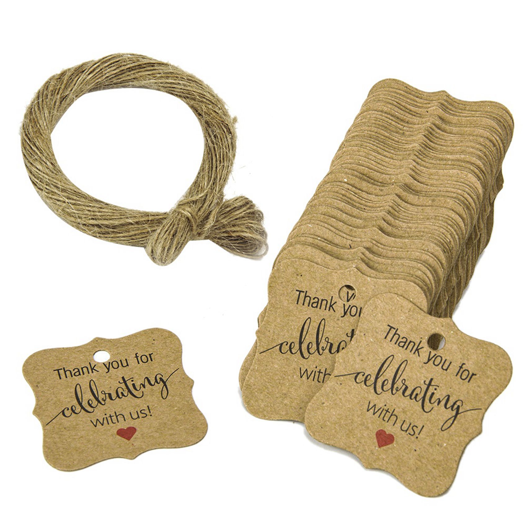 AB33-500 Pcs Thank You For Cel - огляд і ціна Twine Jute Natural