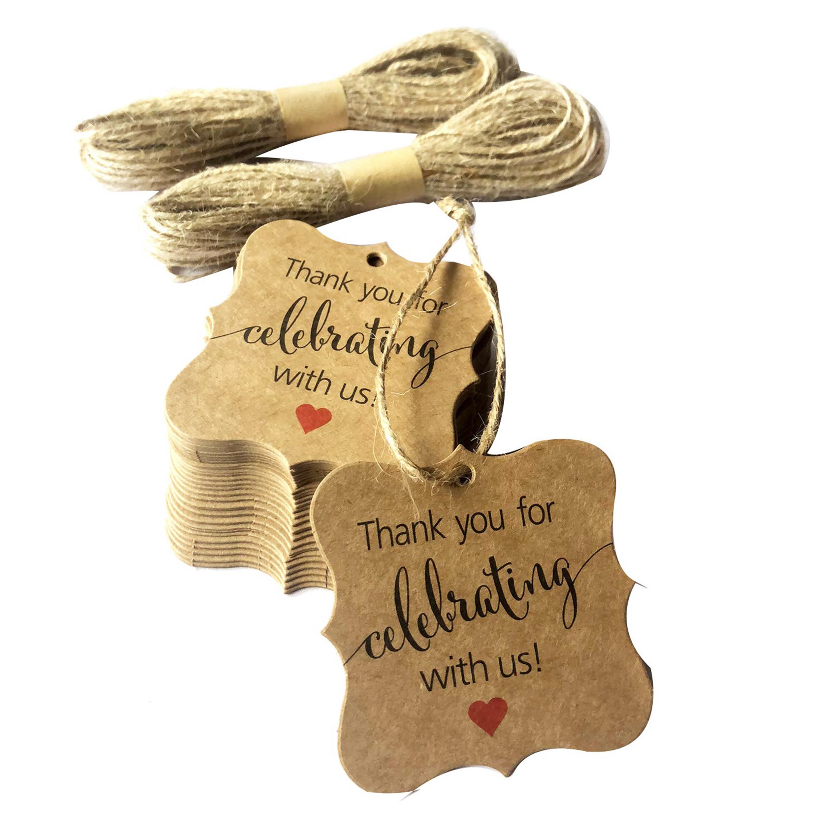AB33-500 Pcs Thank You For Cel - огляд і ціна Twine Jute Natural